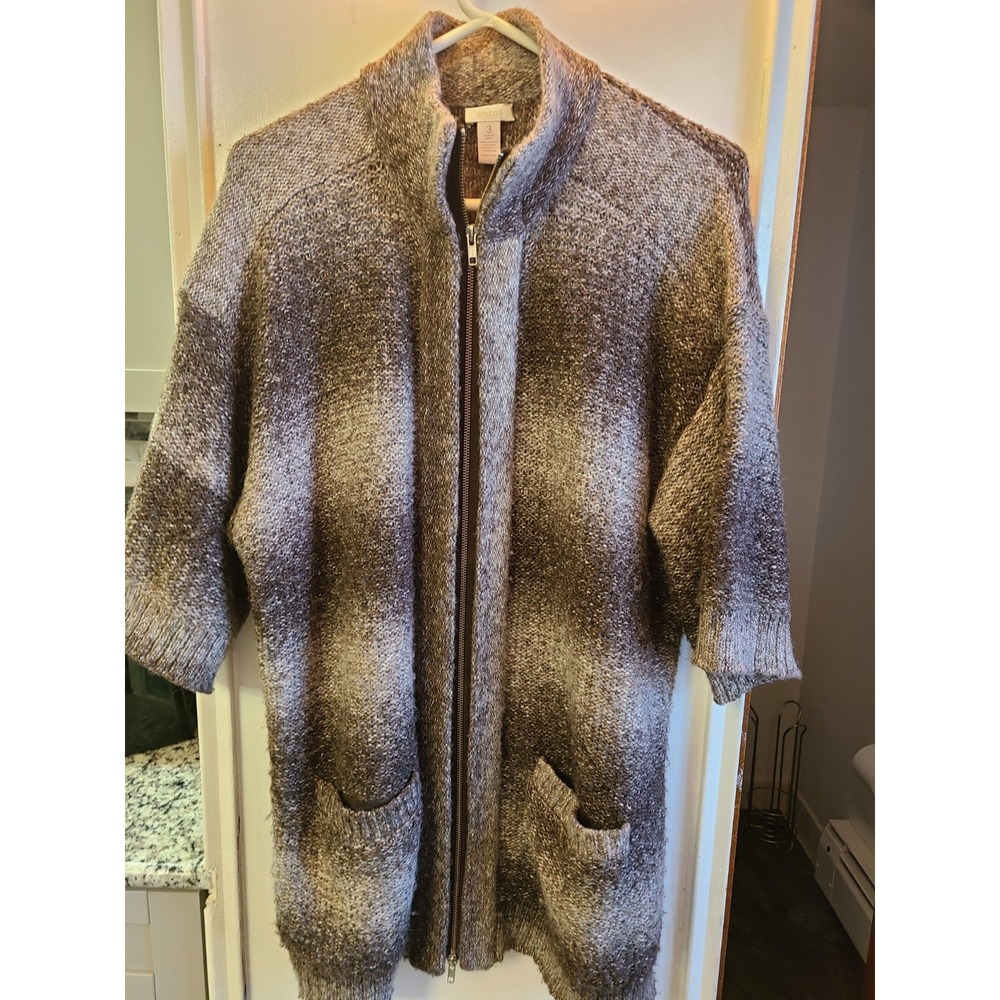 Chico's Full-zip Ombre Cardigan Tunic Sweater with Pockets. Size 3.
